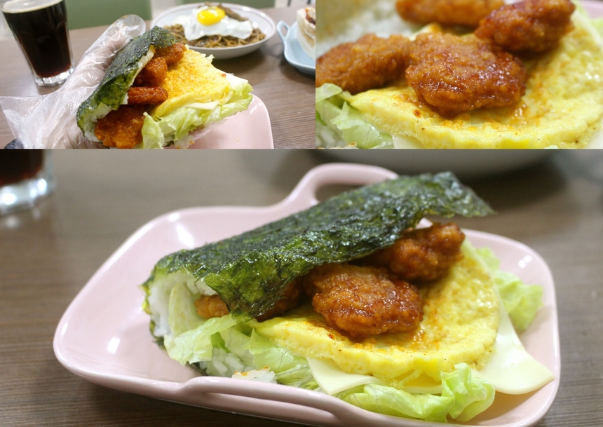 【桃園 歐巴碳烤吐司】早餐店出現韓式水梨豬排。愛吃“手打漢堡肉排、日式大飯糰”