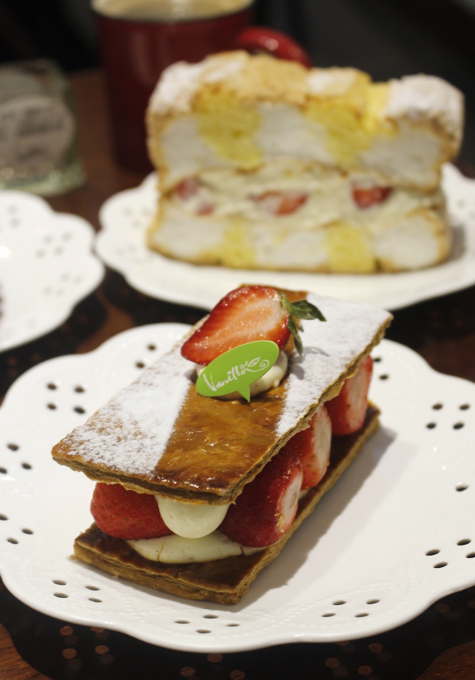 草莓千層派,草莓卡迪那,香草蛋糕舖